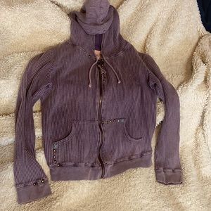 Free People Vintage Purple thermal zip up!